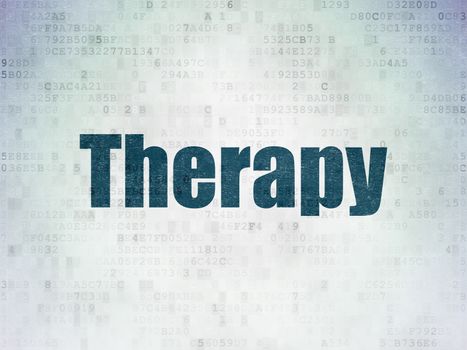 Healthcare concept: Painted blue word Therapy on Digital Paper background