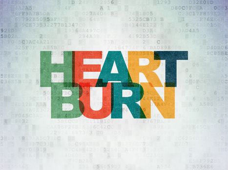 Healthcare concept: Painted multicolor text Heartburn on Digital Paper background