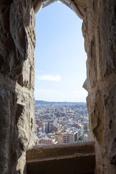 See trough of Barcelona city from the Sagrada Familia