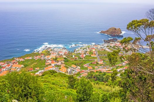 View over village Porto Moniz, Madeira, Portugal