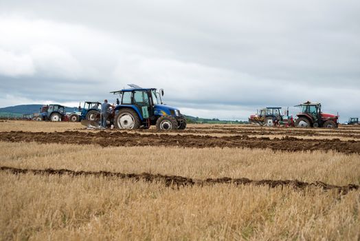 tractors competing in the national ploughing championships in ireland