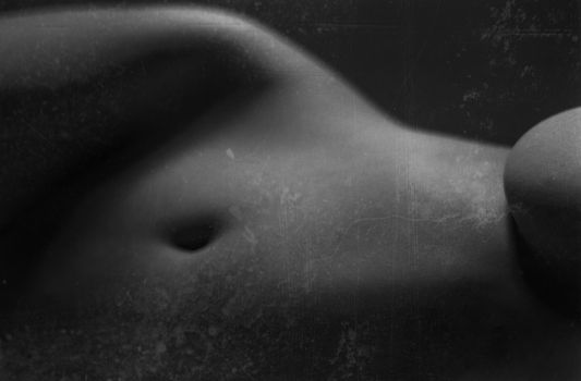 Abstract woman body detail isolated on black and white