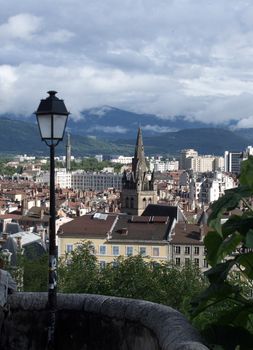 Grenoble city in France Alps mountains