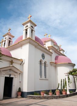 Holy christianity place in Israel Kineret lake - kapernaum