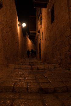 Romantic streets in Old Java night travel in Israel