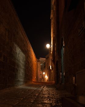 Romantic streets in Old Java night travel in Israel