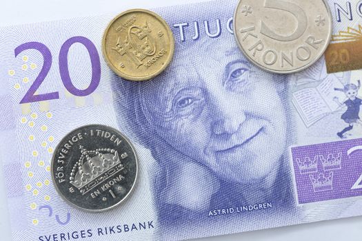 Swedish Currency Close Up. New note introduecd in 2015.