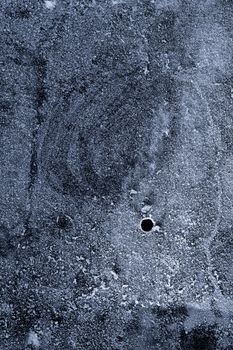 Picture of a Morning frost on a metal panel