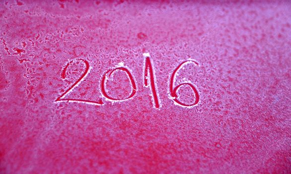 picture of a Text on a red frost metal plate