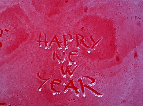 picture of a Text on a red frost metal plate