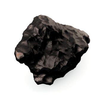 Tektite Meteorite on the white background. 3d illustration