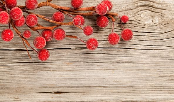 Christmas wreath on a wooden background