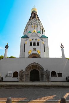 St. Aleksievsky temple-monument 1912. Orthodox church in Leipzig.