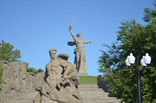 Memorial "To a step backwards" on Mamayev Kurgan in the city of Volgograd