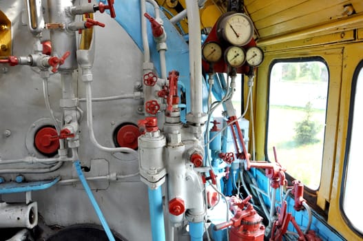 The engine in a museum of railway equipment in Brest, Belarus
