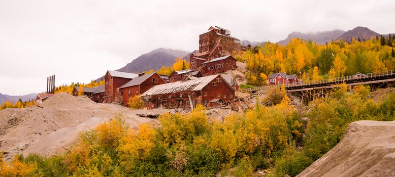 Fall comes to the high  mountains near McCarthy Alaska