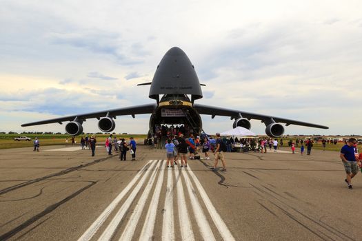 LETHBRIDGE CANADA - JUN 25, 2015: Royal Canadian Air Force CF-18 Hornet tactical fighter aircraft displaying flight agility at the Wing Over Lethbridge  Airshow