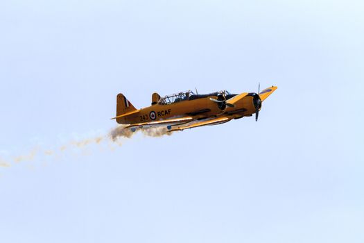 LETHBRIDGE CANADA 25 JUN 2015: International Air Show and Open House for Canadian, USA and British current and historical military and civilian aircrafts. There were also numerous flights as well.