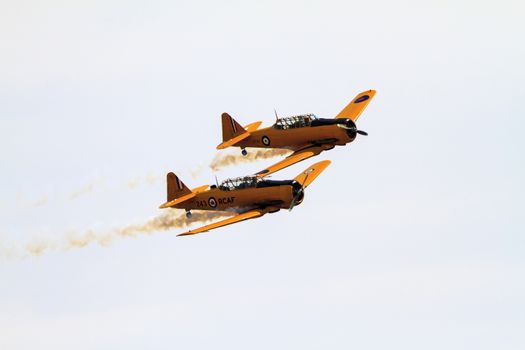 LETHBRIDGE CANADA 25 JUN 2015: International Air Show and Open House for Canadian, USA and British current and historical military and civilian aircrafts. There were also numerous flights as well.