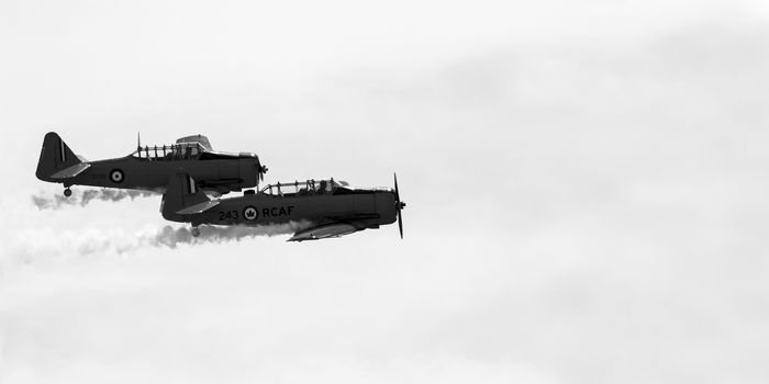 LETHBRIDGE CANADA 25 JUN 2015: International Air Show and Open House for Canadian, USA and British current and historical military and civilian aircrafts. There were also numerous flights as well.