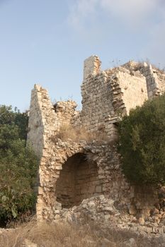 Yekhiam national park Castle in Israel for holiday travel