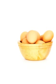 Egg, Chicken Eggs in  a bowl isolate on white