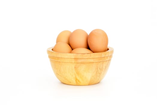 Egg, Chicken Eggs in  a bowl isolate on white