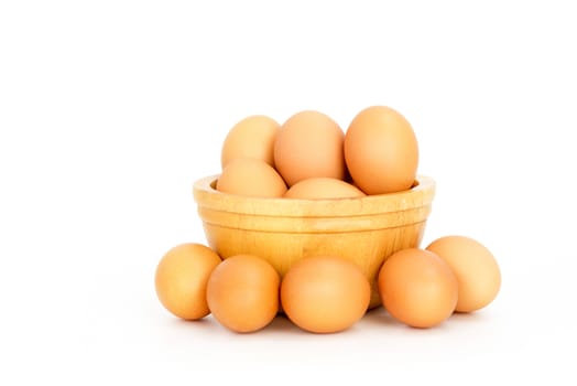 Egg, Chicken Eggs in  a bowl isolate on white