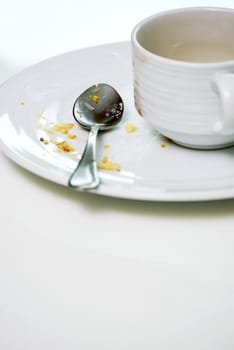 coffee cup and empty snack  mug front view