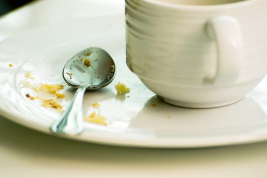 coffee cup and empty snack  mug front view