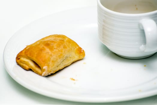 coffee cup and empty snack  mug front view