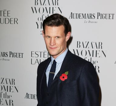 UNITED KINGDOM, London: Matt Smith poses during the Harper's Bazaar Women of the Year Awards at Claridge's, in London, on November 3, 2015.