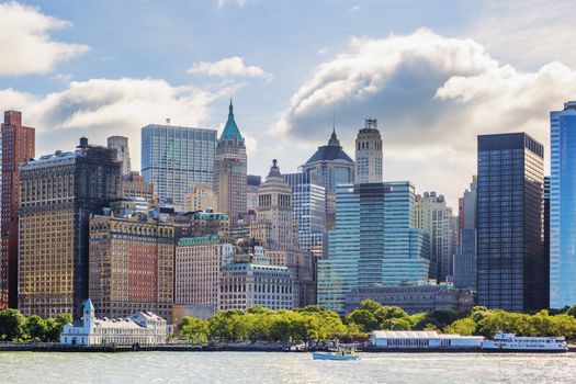 New York City with Manhattan Skyline over Hudson River