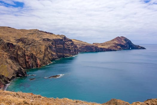 View of rock gate Ponta do Furado - the most easterly point on Madeira