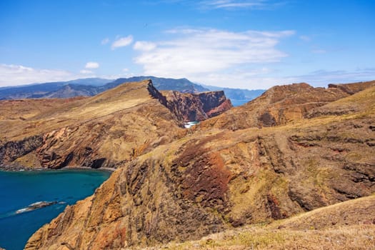 Colorful mountainous landscape of Madeira Island - peninsula Ponta de Sao Lourenco