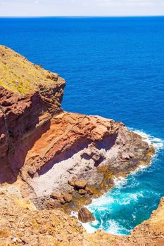 Colorful cliff coast - peninsula Ponta de Sao Lourenco - east of Madeira