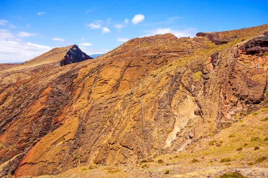 Colorful mountainous landscape of Madeira Island - peninsula Ponta de Sao Lourenco