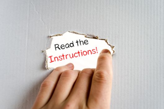 Read the instructions text concept isolated over white background