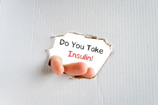 Do you take insulin text concept isolated over white background