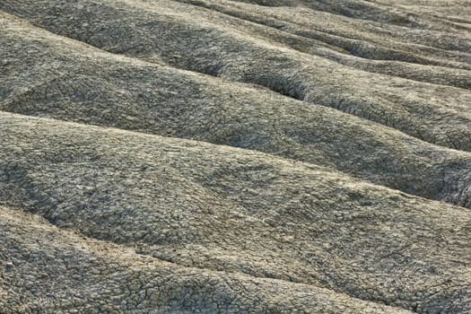 Texture of dried river mud in Berca Buzau Romania