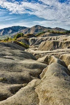 Mud volcanoes landscape in Berca, Buzau, Romania