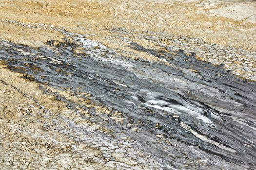 Texture of dried river mud in Berca Buzau Romania