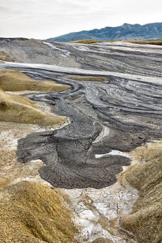 Mud volcanoes landscape in Berca, Buzau, Romania