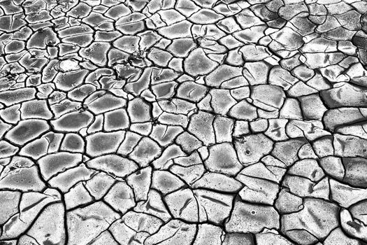 Texture of dried river mud in Berca Buzau Romania