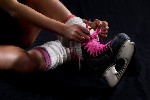 Woman Binding skates