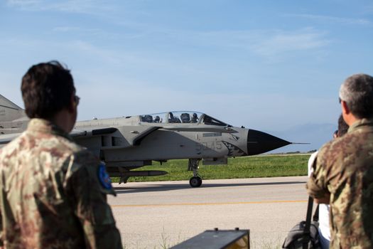 ITALY, Trapani: Various fighter jets gathered as part of operation Trident Juncture in Trapani, Italy on November 4, 2015. The operation is currently taking place in Spain, Italy and Portugal. The exercises are taking part in an effort to test the allies ability to work together and meet a wide range of security challenges. More than 36,000 personnel from 30 different countries participated in the events. 