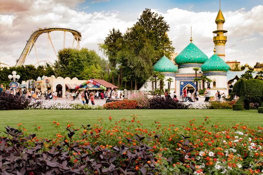 CASTELNUOVO DEL GARDA, Italy - September 08: Gardaland Theme Park in Castelnuovo Del Garda, Italy on Tuesday, September 8, 2015. Three million people visit the park on a yearly basis.