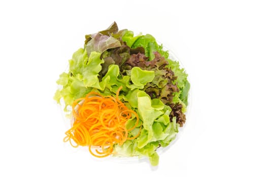 vegetables salad on the white background.