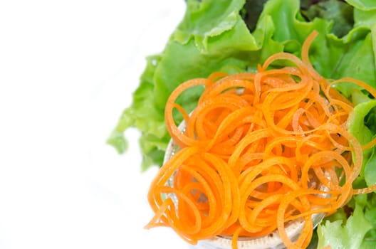 vegetables salad on the white background.