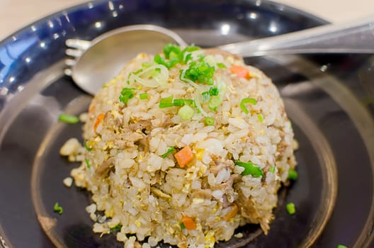 fried rice in dish.